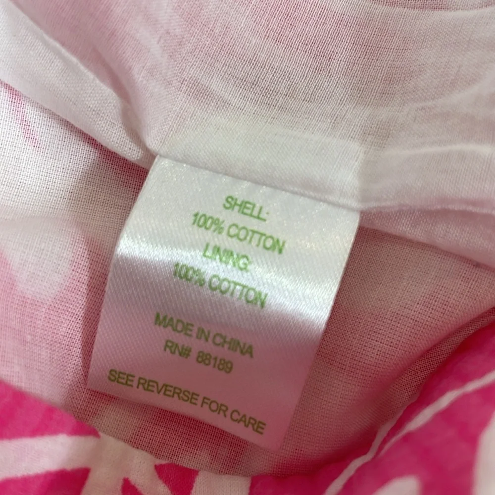 Lilly Pulitzer Mini Skirt Size 0 Pink And White Dragonfly Print Scalloped EUC